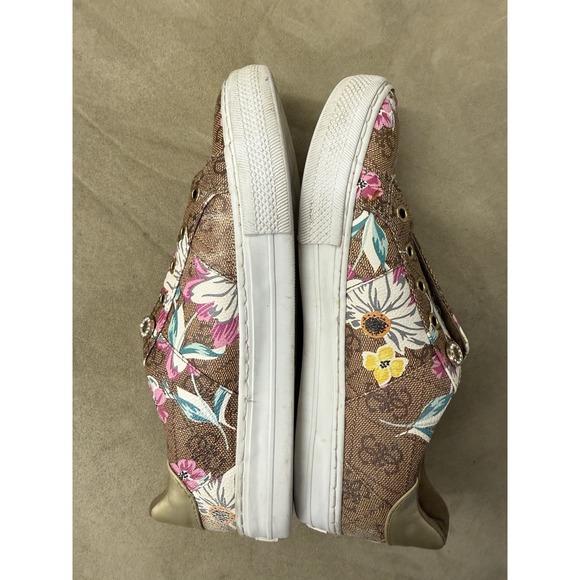 Guess Womens Loven Multicolor Floral Lace-Up Sneaker Shoes. Sz 7M. NO SHOELACES - Picture 9 of 14